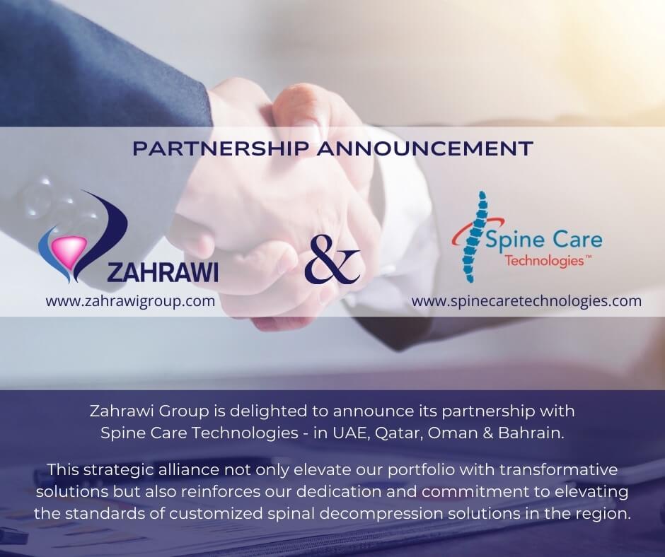 Zahrawi Group Announces New Strategic Partnership with  Spine Care Technologies starting January 1, 2024